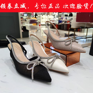 lv血公子淘宝km221520卡迪娜女鞋专柜正品2022夏新款粗跟一字扣后空