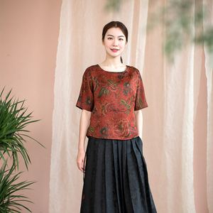 心生意【终将美好】香云纱简洁小上衣小个子短款手工定制