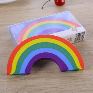 可爱盒装彩虹橡皮创意卡通橡皮擦学生学习童文具开学用品礼品批发