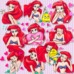 迪士尼卡通人物海的女儿小美人鱼旅行箱贴纸墙贴贴画防水贴ins女