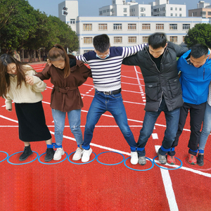 月球漫步团队趣味合作活动行走两人三足拓展道具儿童感统跳圈游戏