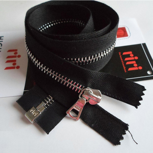 瑞士riri原产 8#拉链 m4白铜单开50-80cm黑拉锁 6#金属门襟链条