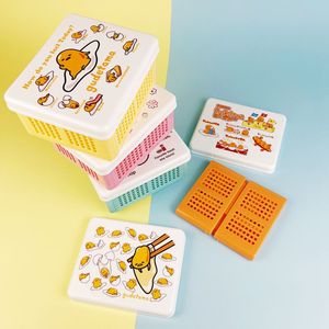 日本sanrio三丽鸥蛋黄哥懒蛋塑料折叠收纳盒桌面篮筐可爱卡通PP