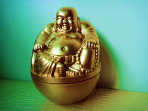 可作怀旧收藏,会发笑声的高灵敏高仿金大号大声弥勒佛笑声不倒翁