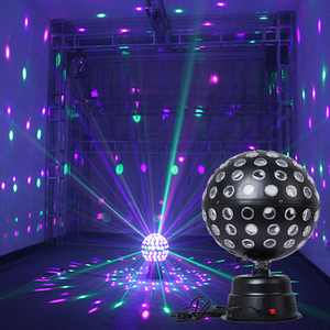 舞厅摇滚灯球酒吧旋转大七彩灯蹦迪灯家用爆闪闪耀灯球摇头激光灯