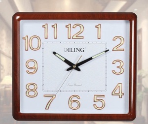 迪翎长方形挂钟办公居家电子钟时尚夜光字简约石英钟日历挂钟259