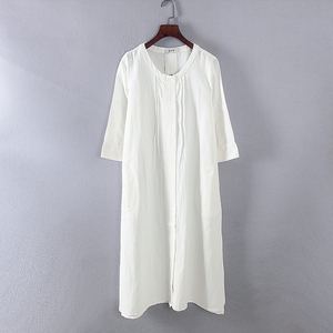 缇素春秋装专柜撤柜女装白色韩版慵懒风休闲宽松长款衬衫,不是纯
