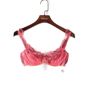 芬品牌新品专柜正品深红色绣花花边钉钻装饰内衣文胸 56440