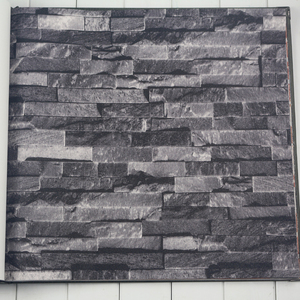 深灰色砖墙壁纸 3D立体仿砖纹墙砖头块文化石 客厅电视背景墙壁纸