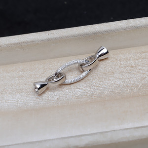 欧美S925银6-9mm项链手链扣子银扣 diy珍珠饰品材料配件新1364