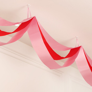 结婚婚庆用品波浪旗彩带婚房装饰吊顶拉花店铺活动彩旗商场布置