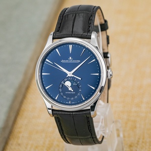 【二手名表】积家大师月相q1368480男士机械腕表表径39mm蓝面月相