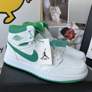 aj1 mid 凯尔特人 白绿脚趾aj女鞋正版高帮鞋子休闲男女板鞋秋冬