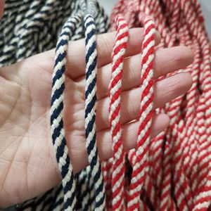 5mm红白黑白双色八股棉绳 DIY空心包装棉绳COS发饰品服装辅料帽绳