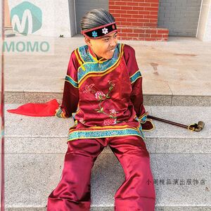 地主婆衣服大妈直播古装媒婆服装头套表演老太太老年头饰新款搞笑