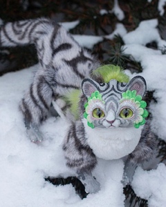 【展示可代购】幻想生物 老虎虎斑猫 俄罗斯艺术家玩偶手作ooak