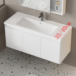 304不锈钢浴室柜组合陶瓷一体盆窄长40cm35厘米宽小户型洗手盆柜