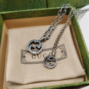 正品代购gucci古驰项链interlocking g织纹链纯银925男女情侣同款