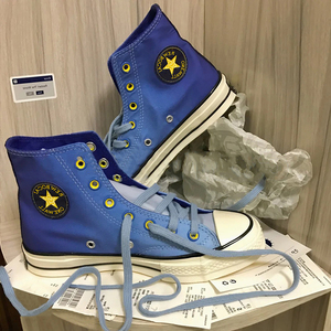 star/匡威洛杉矶渐变蓝色高帮帆布鞋城市系列1970s男女复古休闲鞋