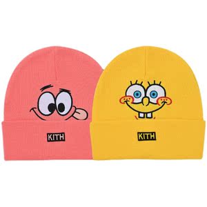 联名海绵宝宝派大星 刺绣字母小标 冷帽 毛线帽男女针织帽子love你