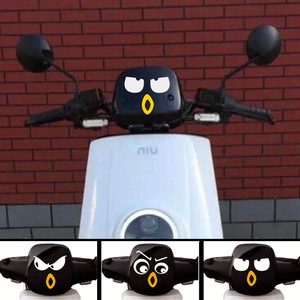 小牛电动车N1M1小龟王摩托车车头防水个性反光卡通怪兽眼睛车贴纸