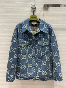 gucci/古驰 代购 22早春复古丹宁大双g提花牛仔夹克外套休闲百搭