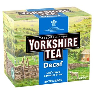 英国代购Yorkshire Decaf Tea约克茶 脱因 低咖啡因红茶80/160包