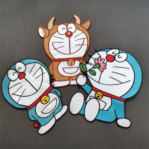 哆啦a梦牛角补丁贴儿童水溶刺绣裤子装饰破洞修补叮当猫布贴大号
