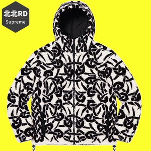 supreme 21ss fleece hooded荆棘双面摇粒绒男女外套连帽抓绒夹克
