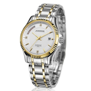 johnnie尊尼手表男机械表9035商务日历精钢防水全自动腕表