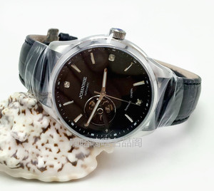 johnnte尊尼手表9048g真皮机械男表防水商务镂空复古腕表