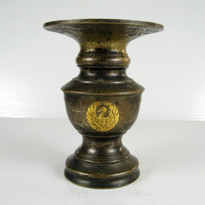 日本回流铜件旧器工艺品摆挂件摄影古玩二手洋货 花觚花瓶K94