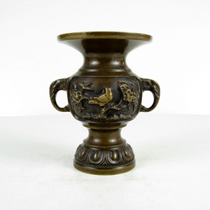 日本回流老铜件旧铜器工艺品摆摄影古玩二手洋货 花瓶花觚V53