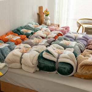 羊羔绒毛毯被子珊瑚绒毯子沙发盖毯单人宿舍办公室午睡毯冬季加厚