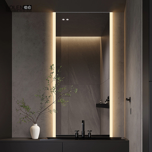 BOLEN智能通顶浴室镜挂墙式卫生间洗手间玻璃长镜子梳妆台LED灯镜