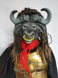 西游记牛魔王头套牛角头饰万圣节化妆舞会装扮道具牛魔王牛头面具