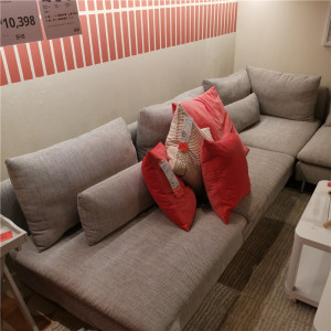 北欧宜家时尚索德汉四人沙发带贵妃椅客厅布艺可拆洗沙发国内代购