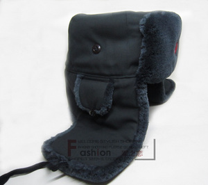 老款正品06地勤栽绒帽 国货雷锋帽火车头棉帽东北滑雪帽 灰色