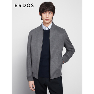 ERDOS 男士秋冬棒球领夹克外套休闲商务通勤上衣短款羊毛