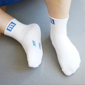 熊本棉店男士运动袜袜子纯棉吸汗中筒全棉四季男士白色袜子