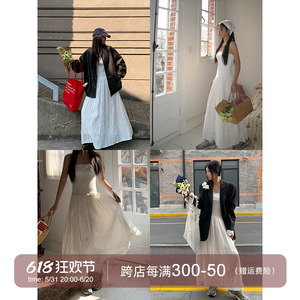 红人馆吊带连衣裙女春装2024年新款长裙超好看法式气质白色裙子女