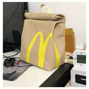 麦当劳牛皮纸包包女日本新款小众设计麻绳单肩腋下包百搭斜挎包女