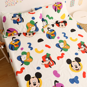 开心乐园米奇儿童卡通可爱纯棉床单单件全棉幼儿园学生宿舍1.5米