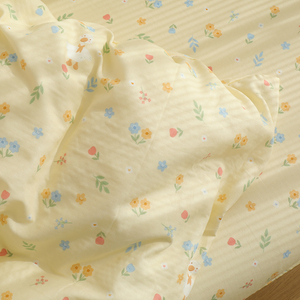小白鹅双层纱布全棉幼儿园儿童被套纯棉被罩单件单人150x200四季