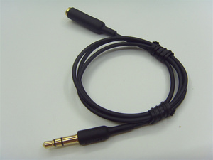 低阻无损 飞利浦60CM耳塞耳机延长线 黑色3.5MM接口 公对母加长线