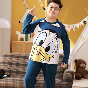 胖童睡衣男童加肥加大纯棉秋装春秋长袖儿童胖男孩子男大童家居服