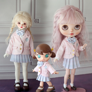 jk校服制服百褶裙6分bjd娃娃衣服装材料包diy小布ob11ob24blythe