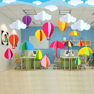 幼儿园教室走廊环境布置吊饰装饰挂件 商场屋房顶吊挂饰雨点雨伞