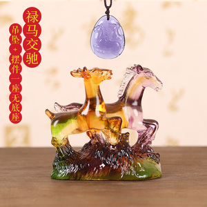 宋韶光2022虎年推荐生肖马吉祥物禄马交驰摆件吊坠挂件妙如意