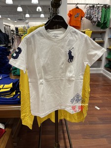 POLO RALPH LAUREN拉夫劳伦男童装夏季圆领休闲纯色大马标短袖t恤